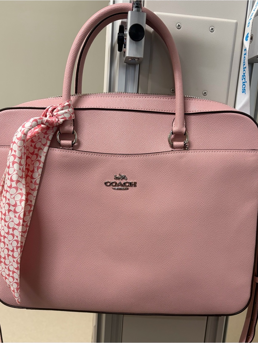 Coach Saffiano Pink Leather Satchel/Laptop Bag